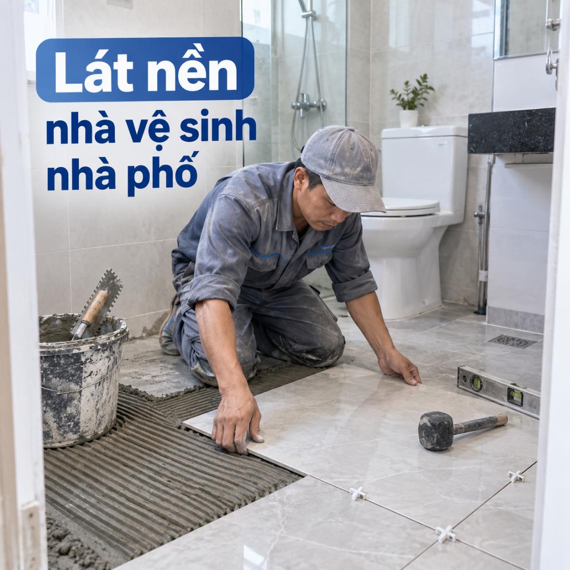 Lát nền nhà vệ sinh nhà phố